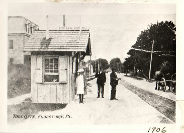 Image of Bethlehem Pike Toll Gate in Flourtown, PA. in 1906.